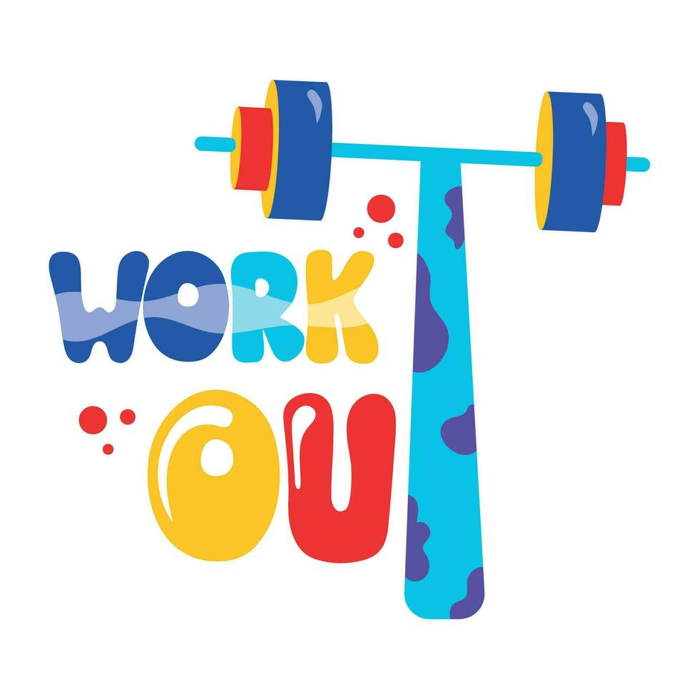 Trendy Dumbbell Workout vector