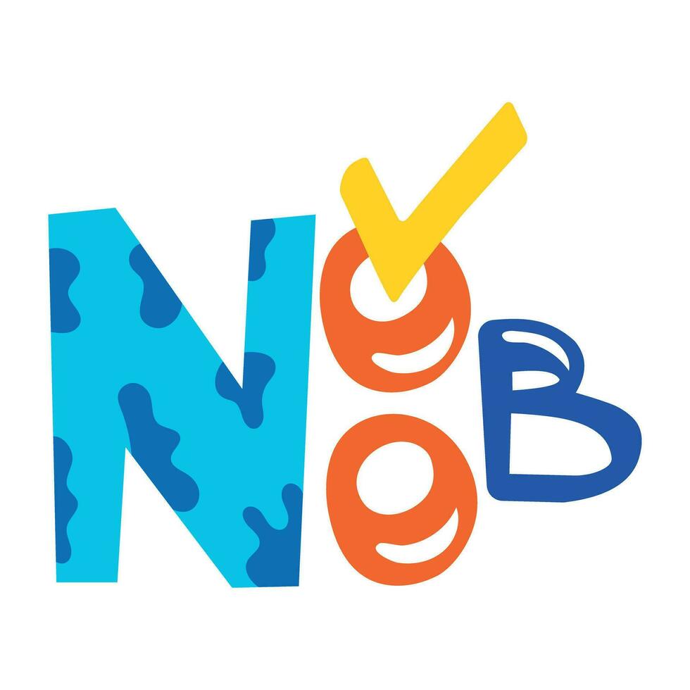 Trendy Noob Text vector