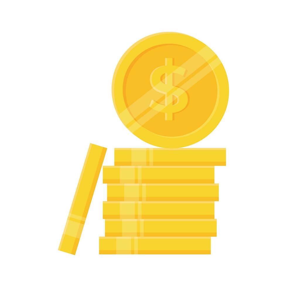 Stack of gold dollars vector