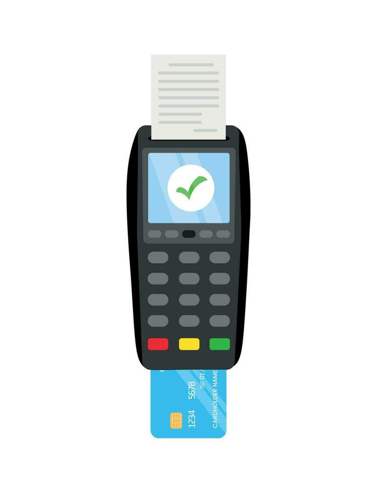 Concept of approved credit card payment POS terminal vector
