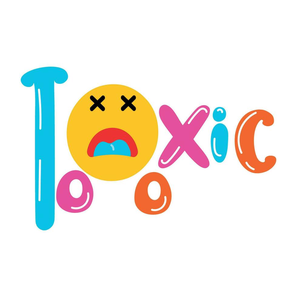 Trendy Toxic Emoji vector