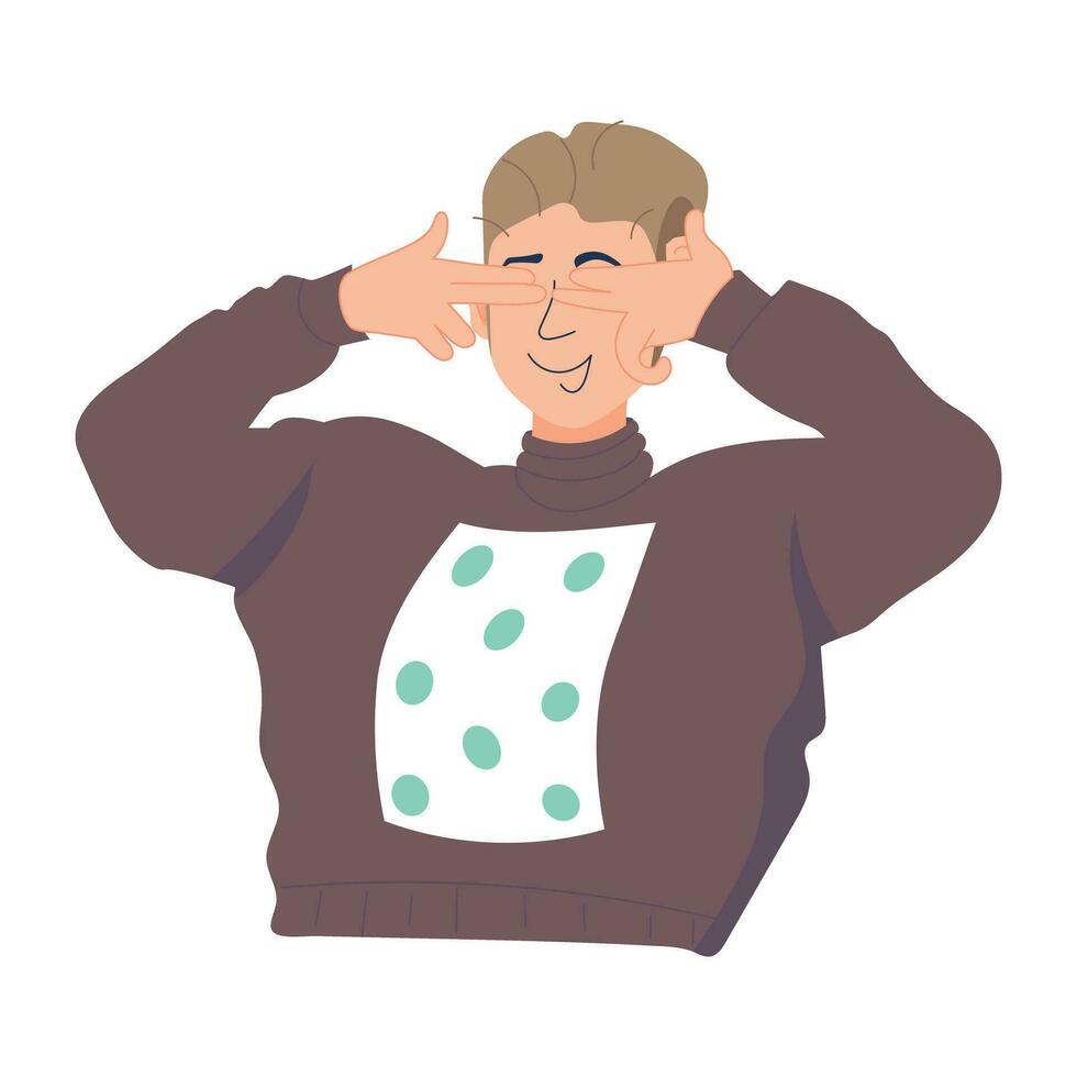 Trendy Hiding Face vector