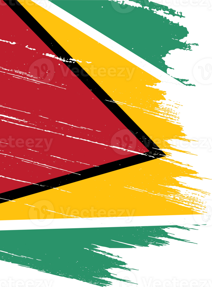Guyana flag with brush paint textured isolated  on png or transparent background