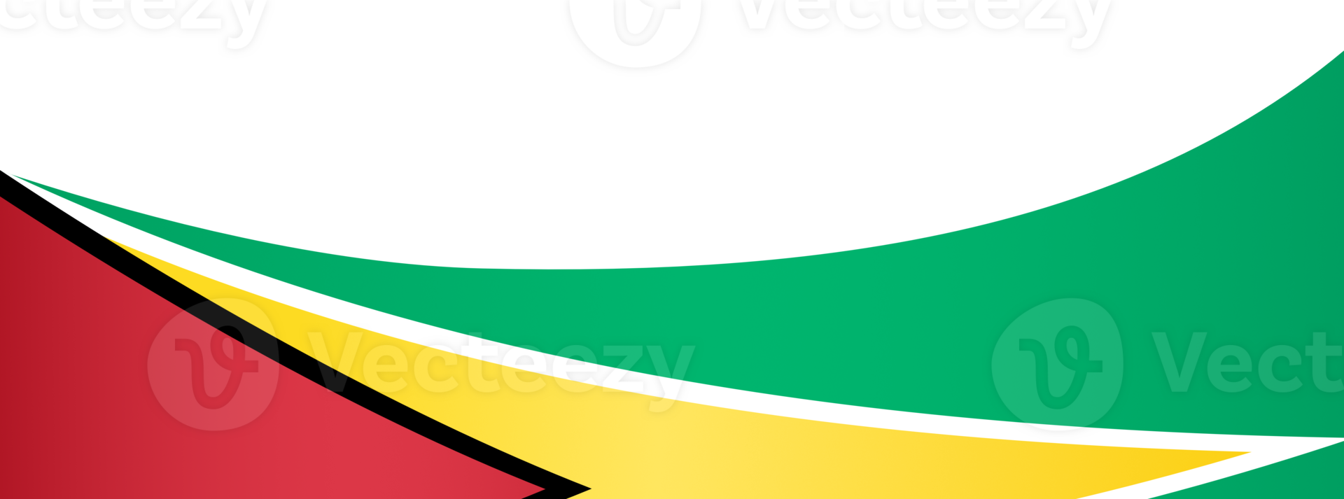 Guyana flag wave isolated on png or transparent background