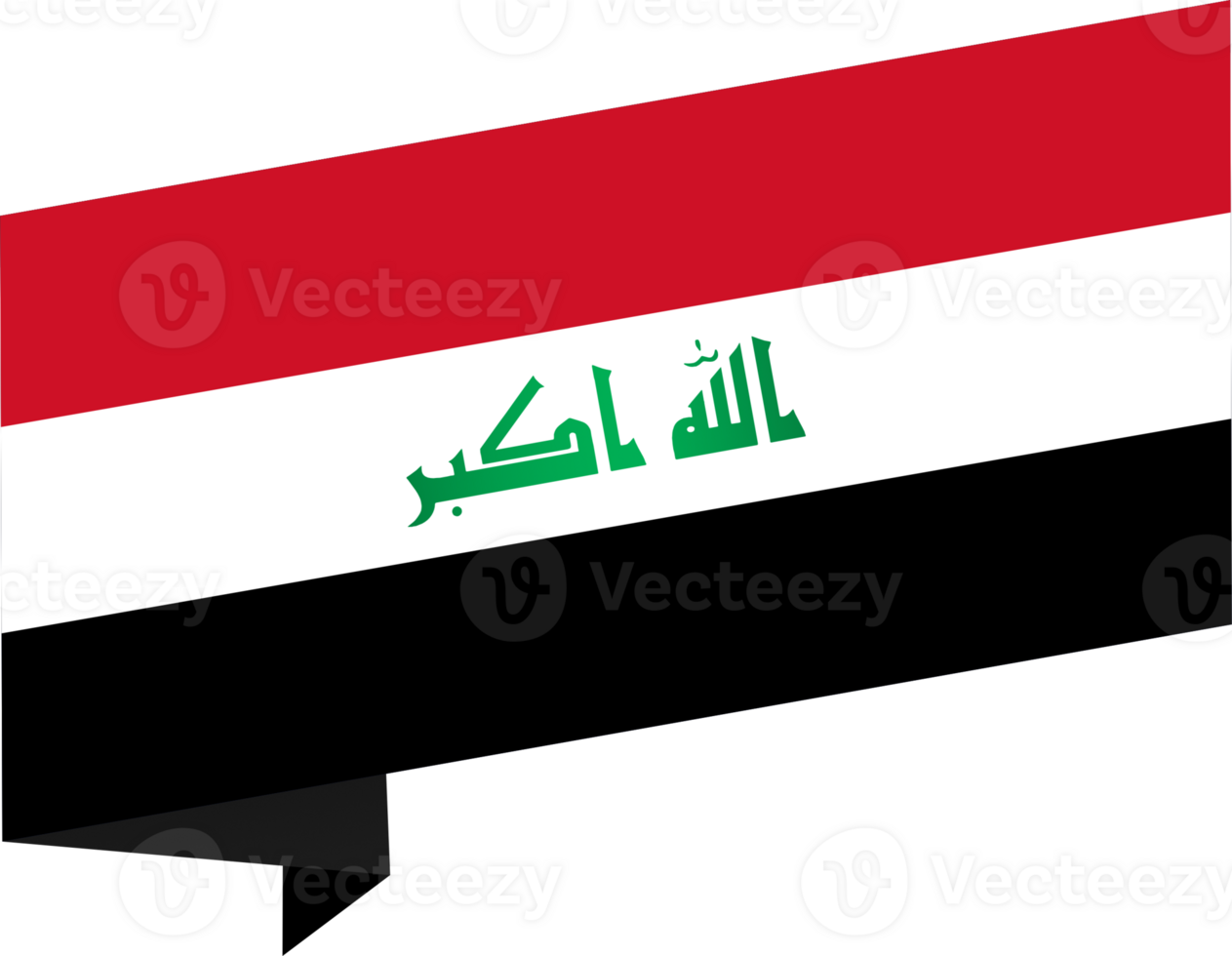 Iraq  flag wave isolated on png or transparent background