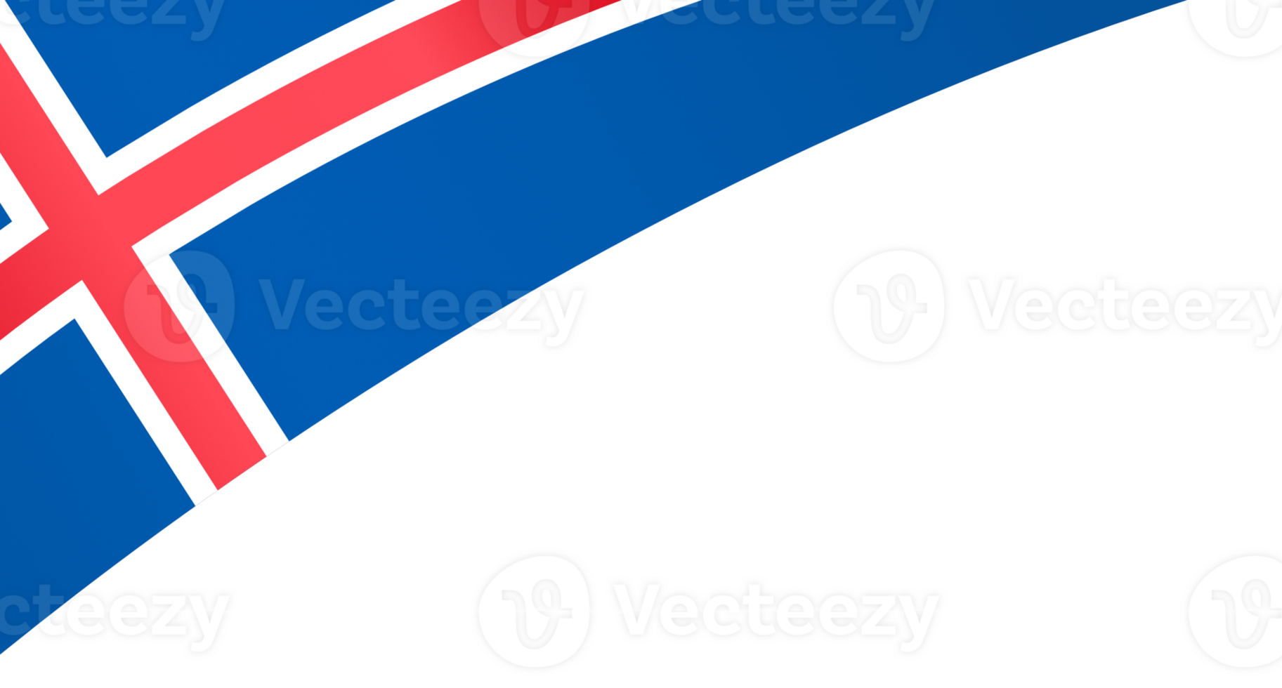 Iceland  flag wave isolated on png or transparent background