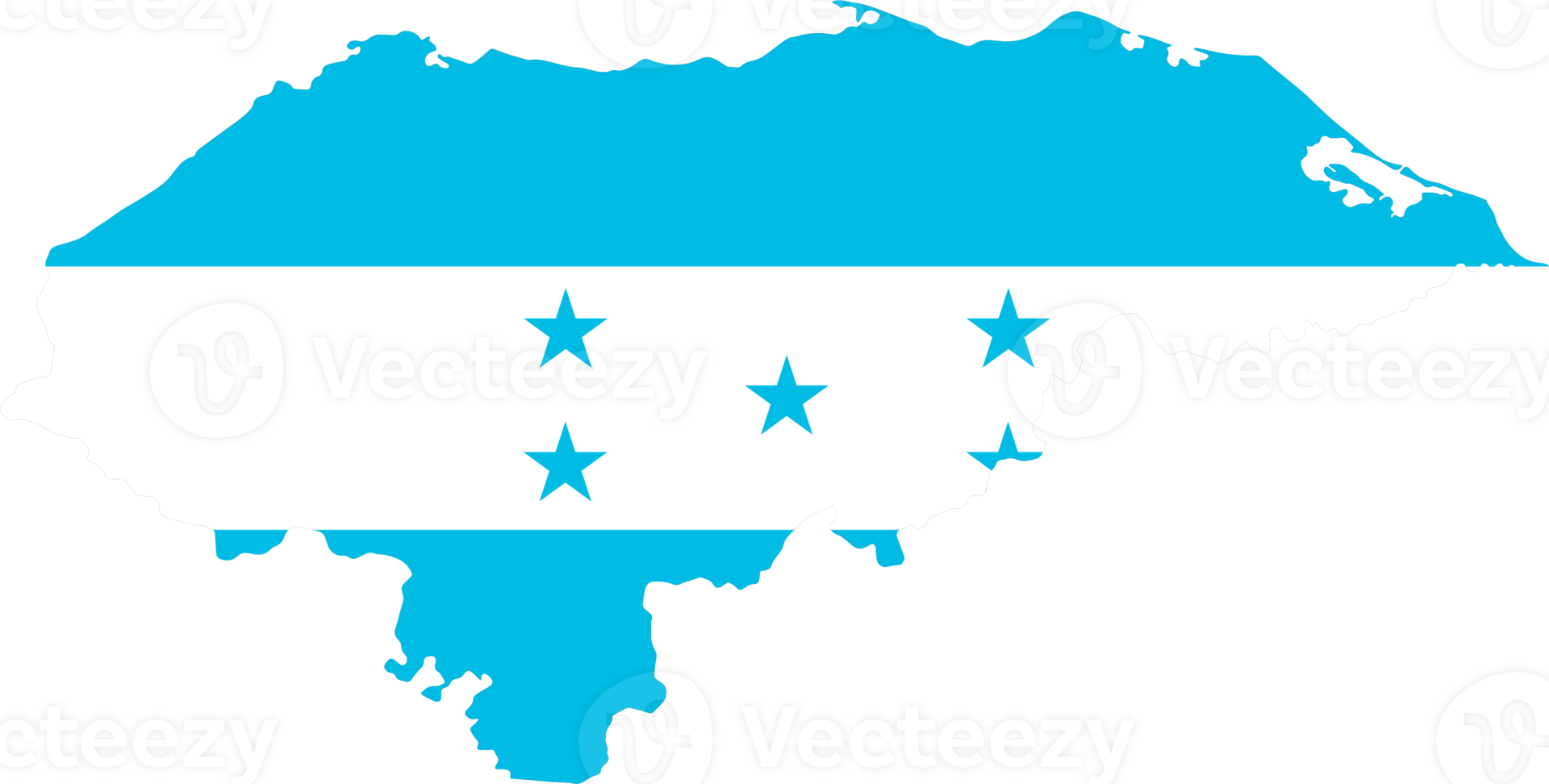 Honduras  flag on map on transparent  background or png