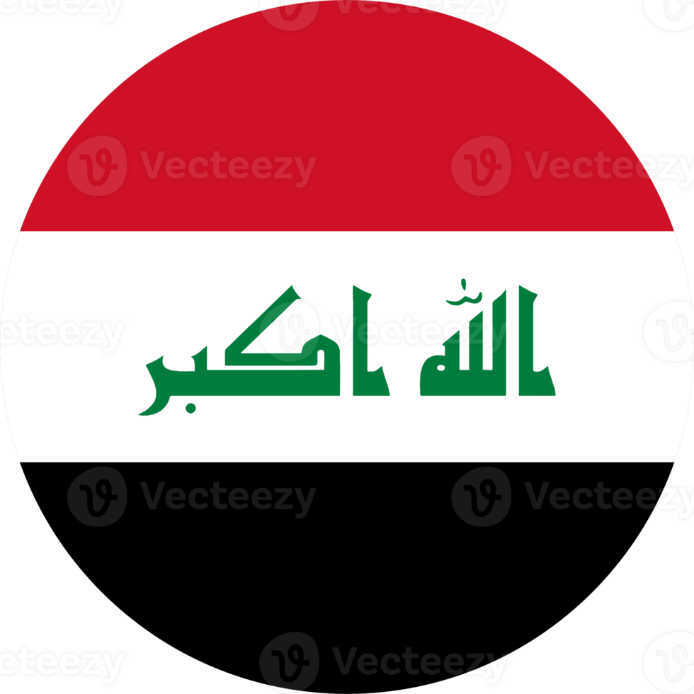 Iraq flag button on white background png