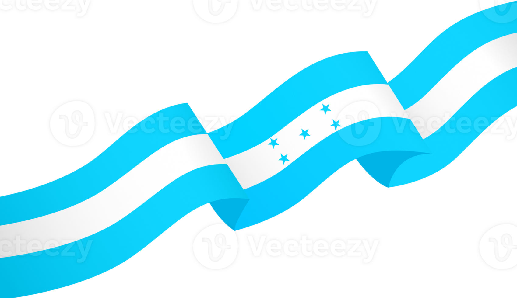 Honduras  flag wave isolated on png or transparent background