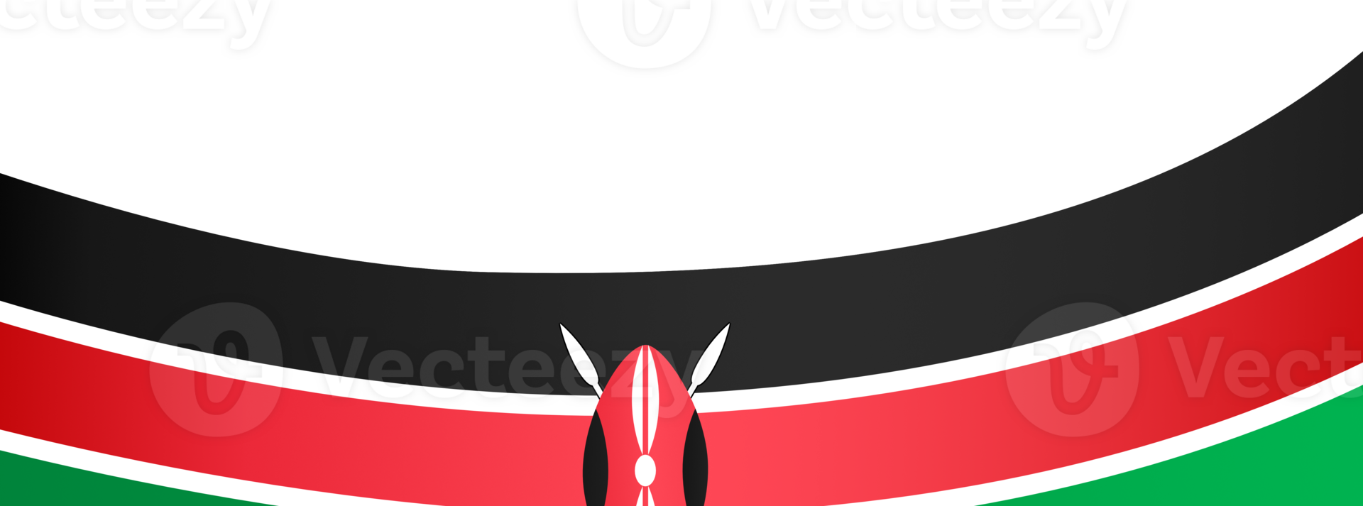 Kenya  flag wave isolated on png or transparent background