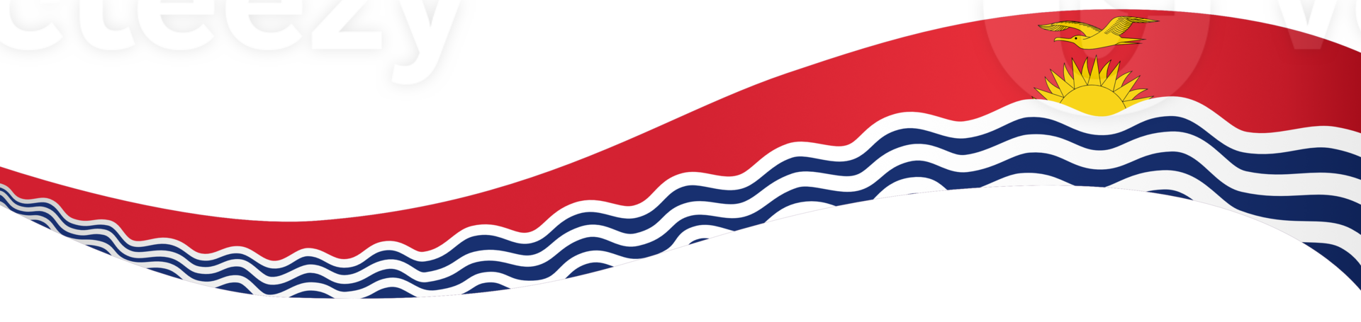 Kiribati  flag wave isolated on png or transparent background