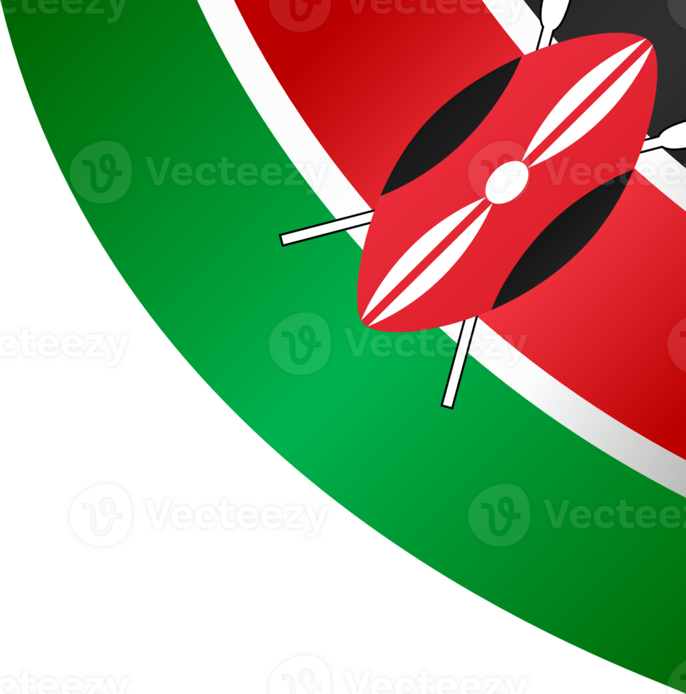 Kenya  flag wave isolated on png or transparent background