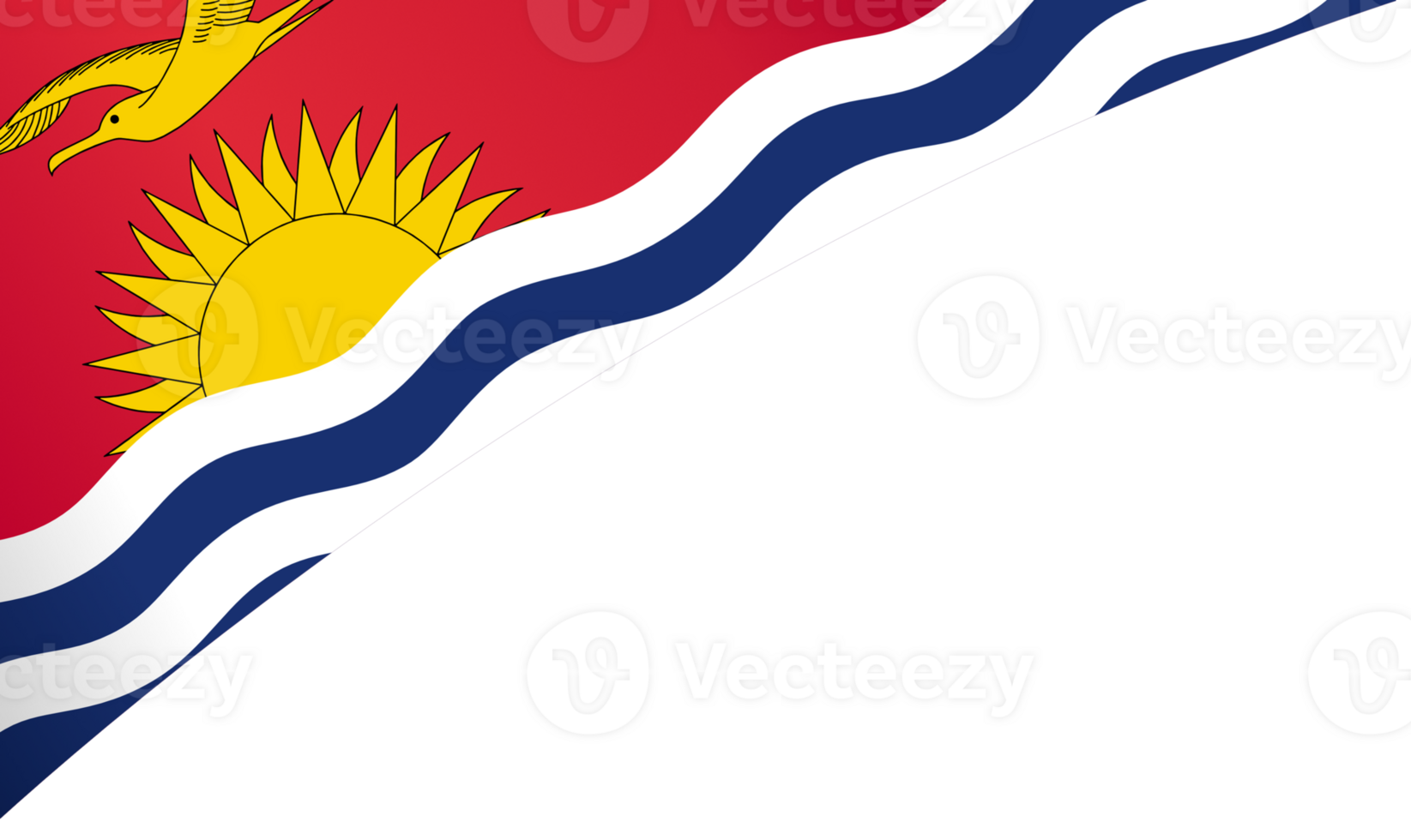 Kiribati  flag wave isolated on png or transparent background