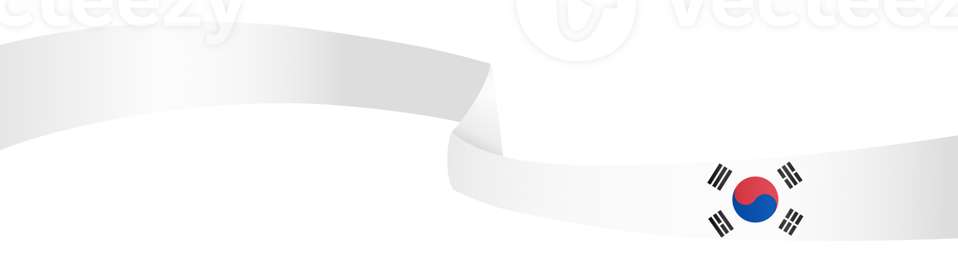 South Korea flag wave isolated on png or transparent background