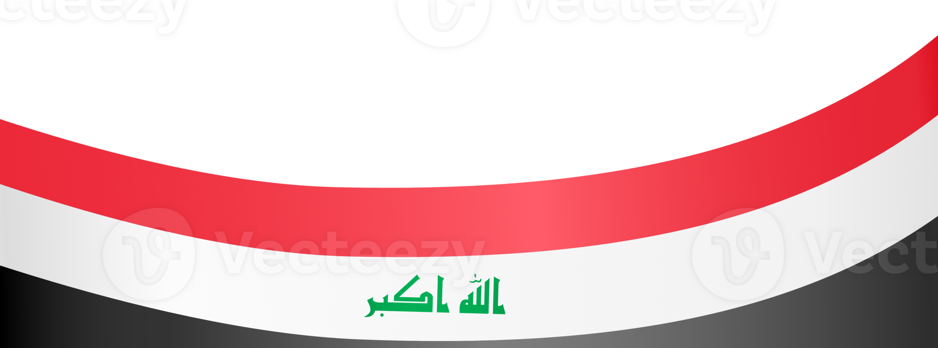 Iraq  flag wave isolated on png or transparent background