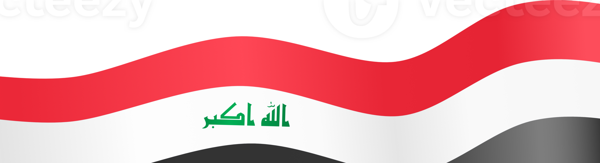 Iraq  flag wave isolated on png or transparent background