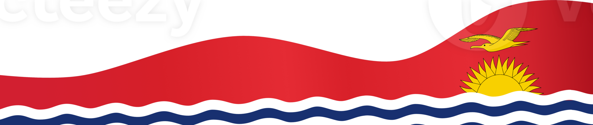 Kiribati  flag wave isolated on png or transparent background