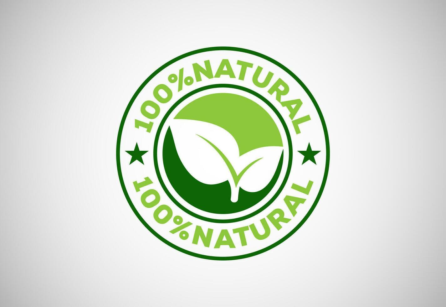 Natural, organic, fresh food vector logo or badge template for product