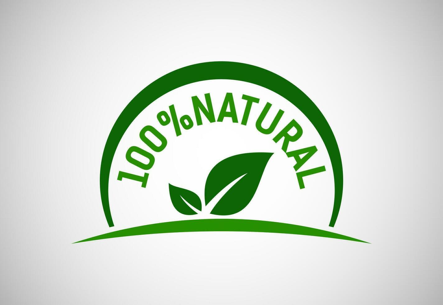 Natural, organic, fresh food vector logo or badge template for product