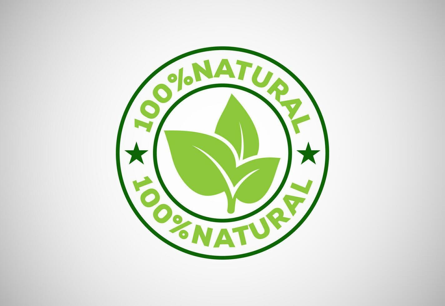 Natural, organic, fresh food vector logo or badge template for product