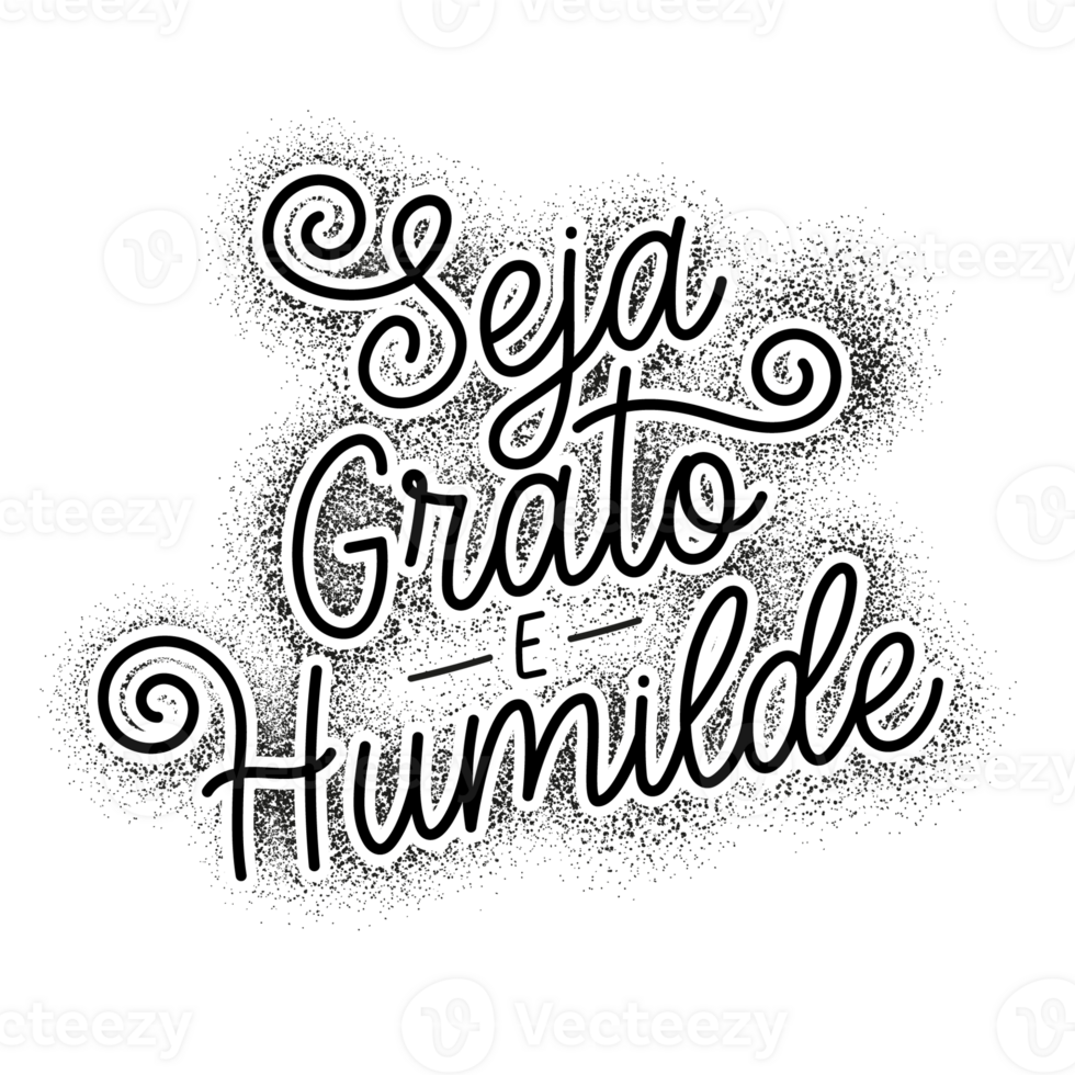 gratidão frase dentro brasileiro português. cursiva letras estilo. tradução - estar grato e humilde. png