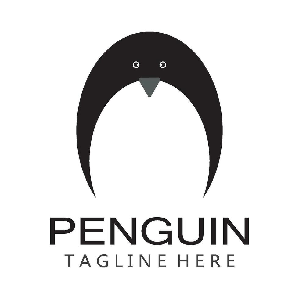 pingüino logo modelo vector icono