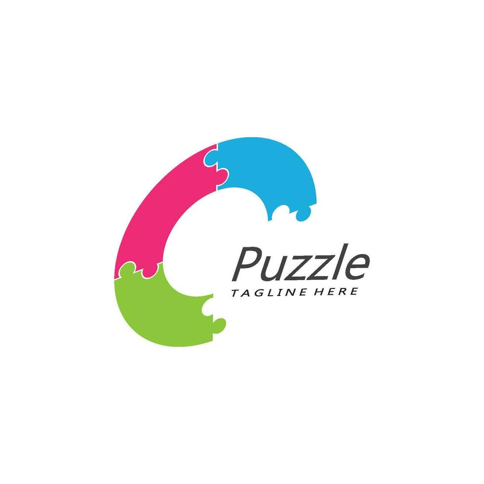 puzzle logo vector icon