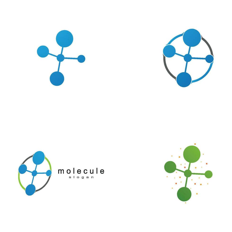 Molecule logo template vector