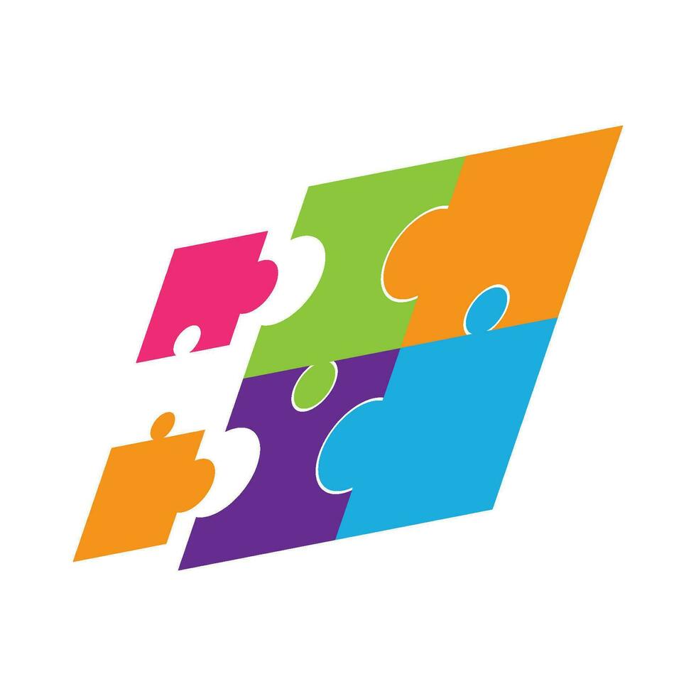 puzzle logo vector