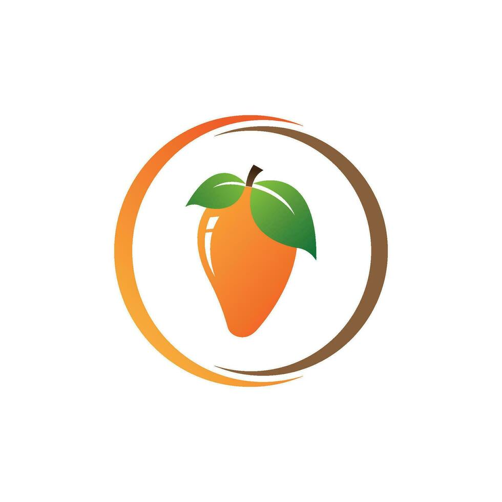 Mango in flat style. Mango vector logo