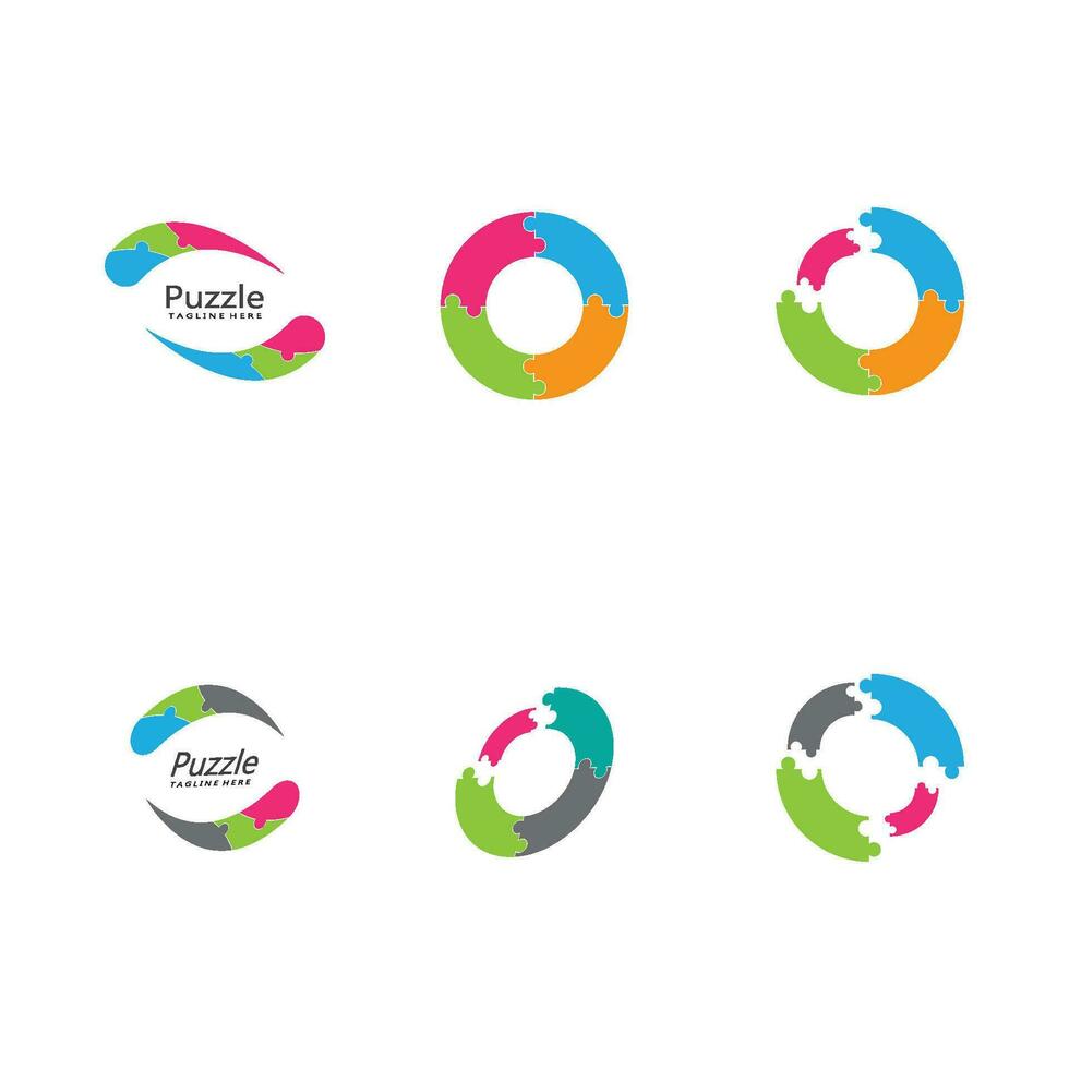 puzzle logo vector icon
