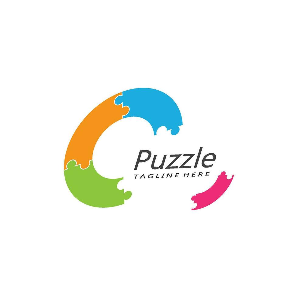 puzzle logo vector icon