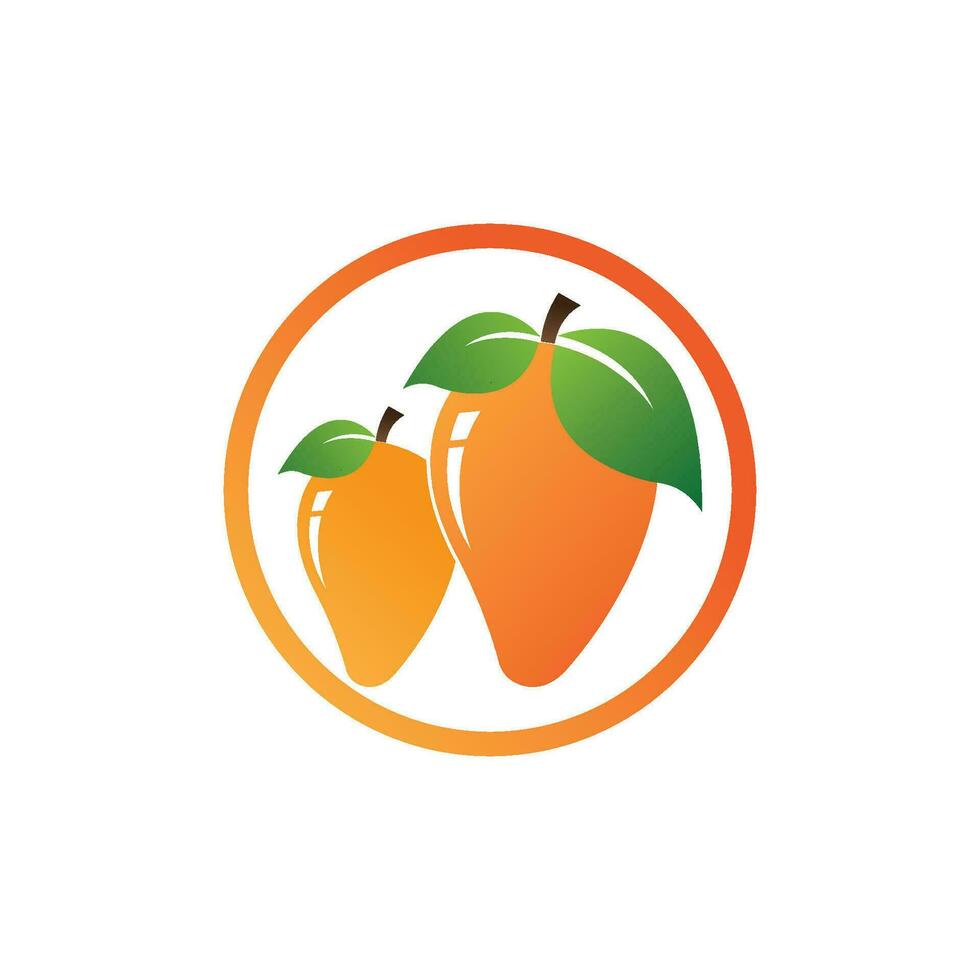 Mango in flat style. Mango vector logo