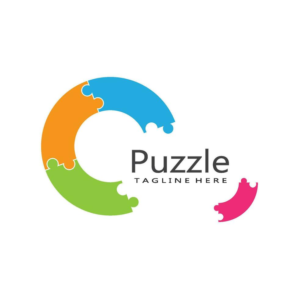 puzzle logo vector icon