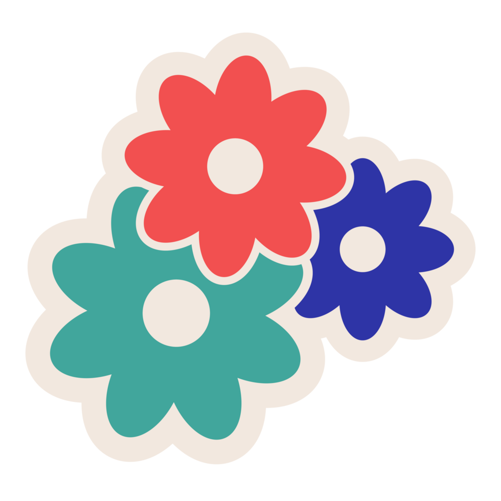 cute sticker flowers png