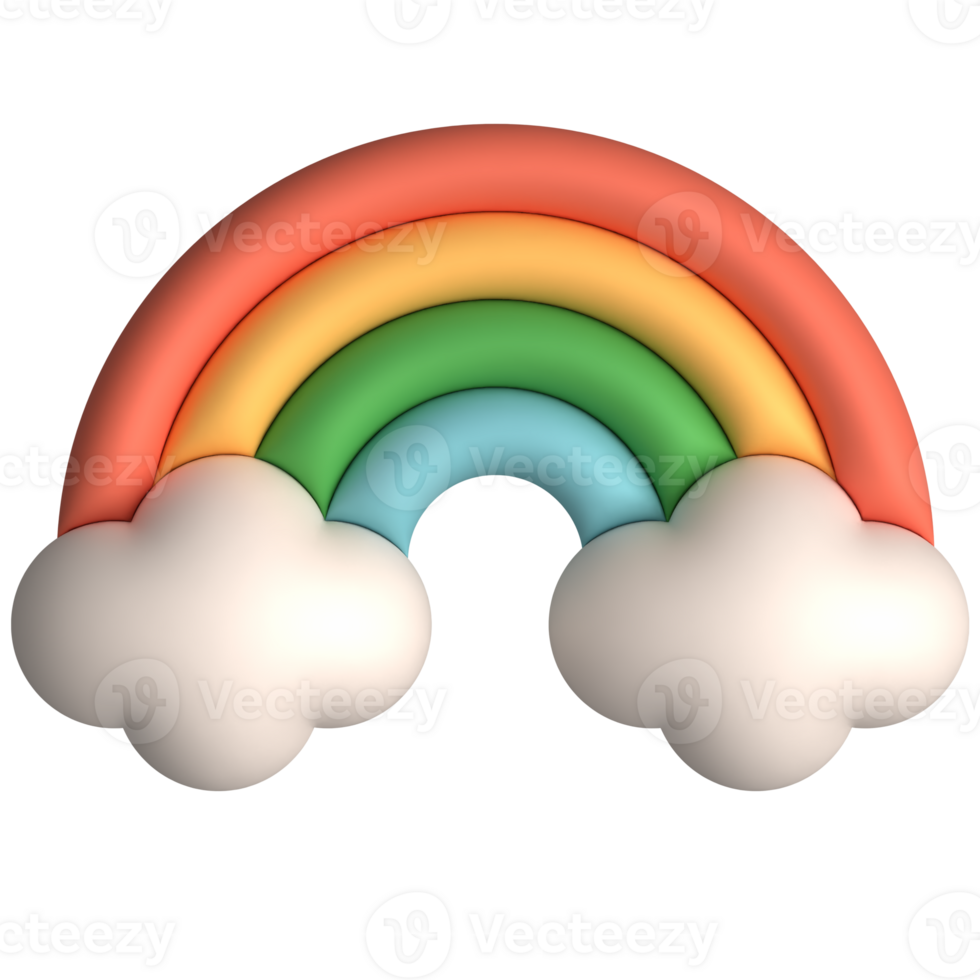 fofa 3d natureza flores e arco Iris png