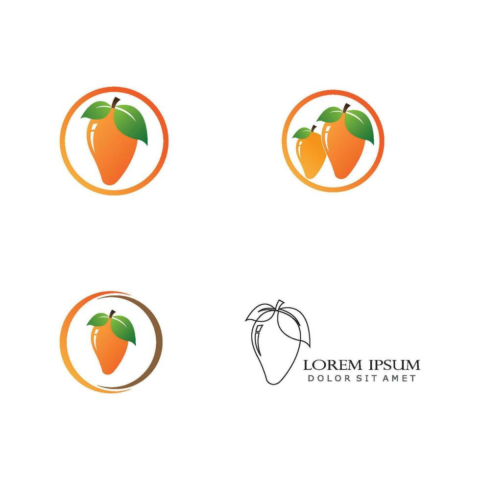 Mango in flat style. Mango vector logo