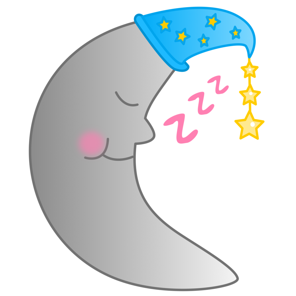 cute sleeping moon png
