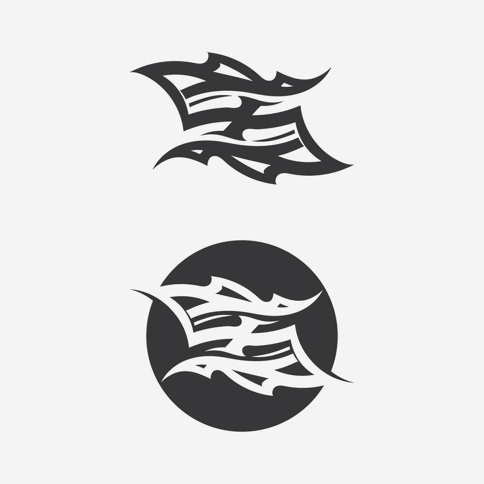 icono de diseño de logotipo vectorial tribal negro y signo tribal vector