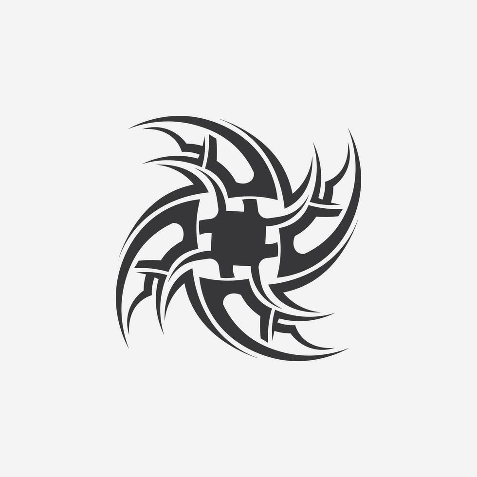 icono de diseño de logotipo vectorial tribal negro y signo tribal vector