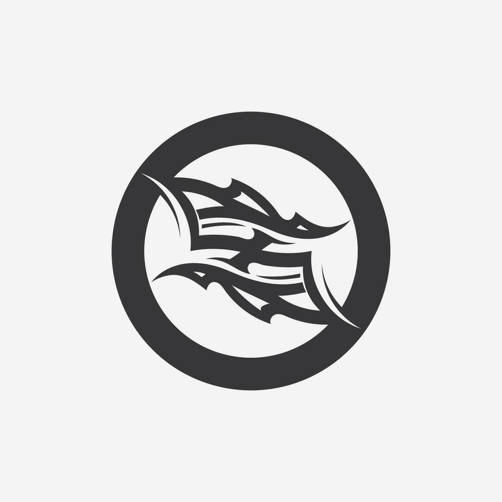 black tribal vector logo design icon and sign tribal