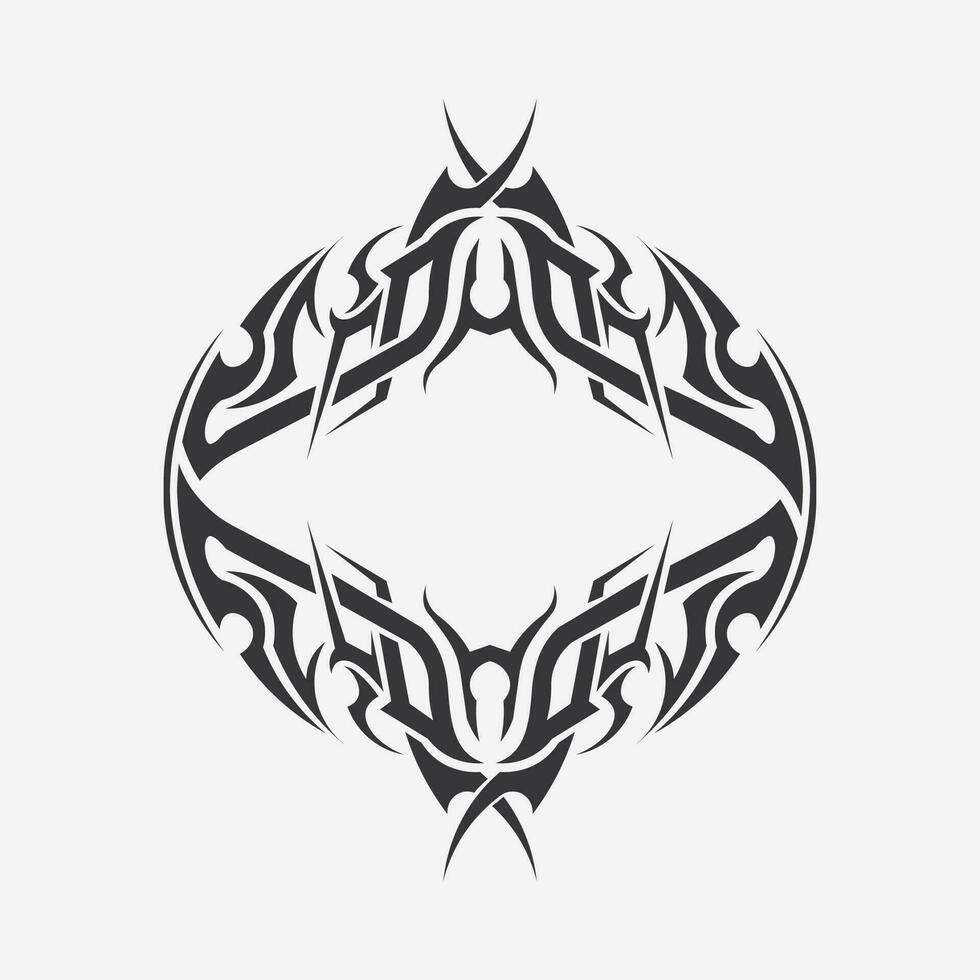 icono de diseño de logotipo vectorial tribal negro y signo tribal vector