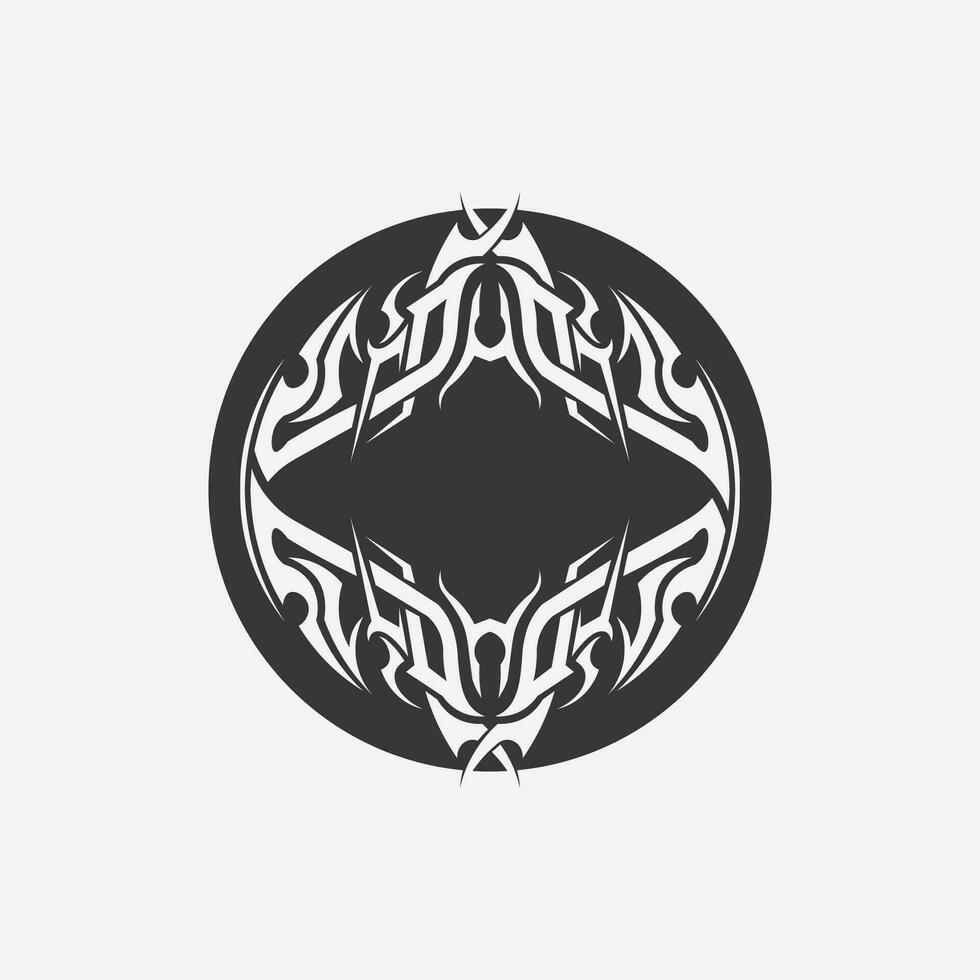 icono de diseño de logotipo vectorial tribal negro y signo tribal vector