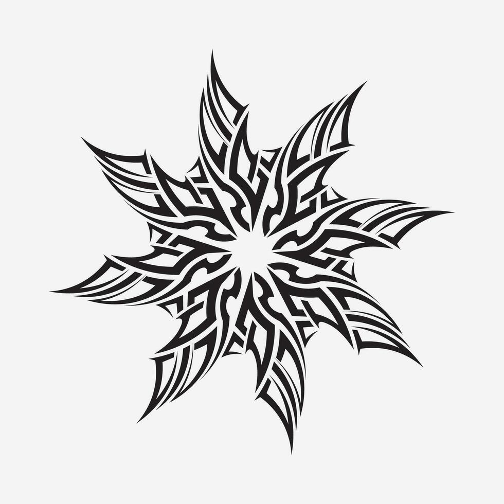 icono de diseño de logotipo vectorial tribal negro y signo tribal vector