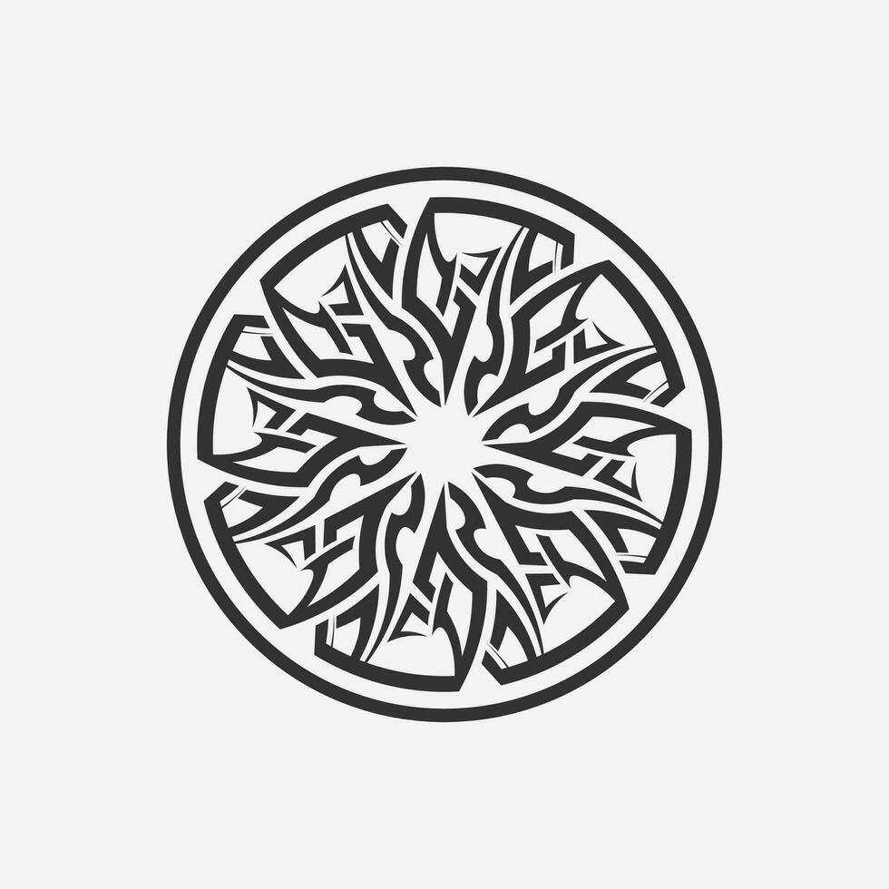 icono de diseño de logotipo vectorial tribal negro y signo tribal vector