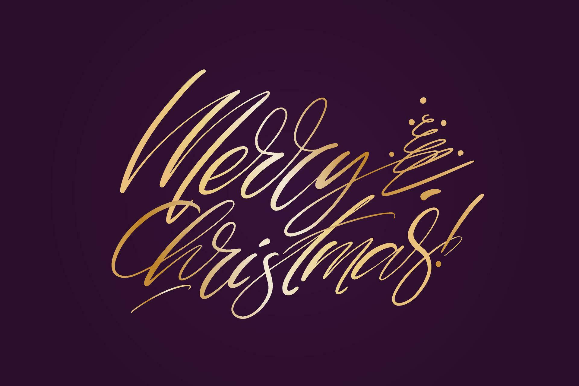 Merry Christmas vector lettering card. Christmas vector illustration on