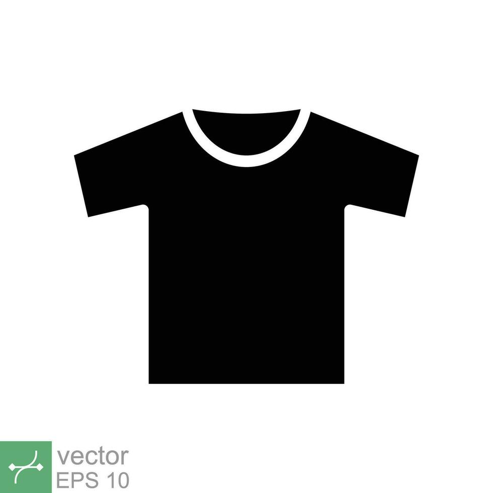 T-shirt icon. Simple solid style. Shirt, tee, sport, clothes, blank, fashion concept. Glyph vector illustration isolated on white background. EPS 10.