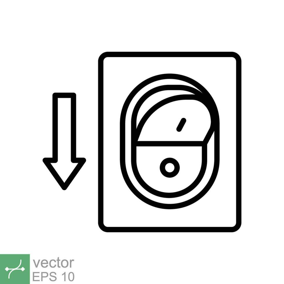 ligero apagado, eléctrico cambiar icono. sencillo contorno estilo. poder giro apagado botón, palanca cambiar de posición concepto para web y aplicación Delgado línea vector ilustración aislado en blanco antecedentes. eps 10