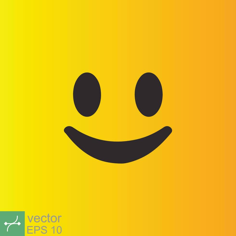 Smile icon template design. Smiling emoticon vector logo on yellow background. Face line art style. Funny doodle drawing, fun symbol, humor, joy concept. EPS 10.