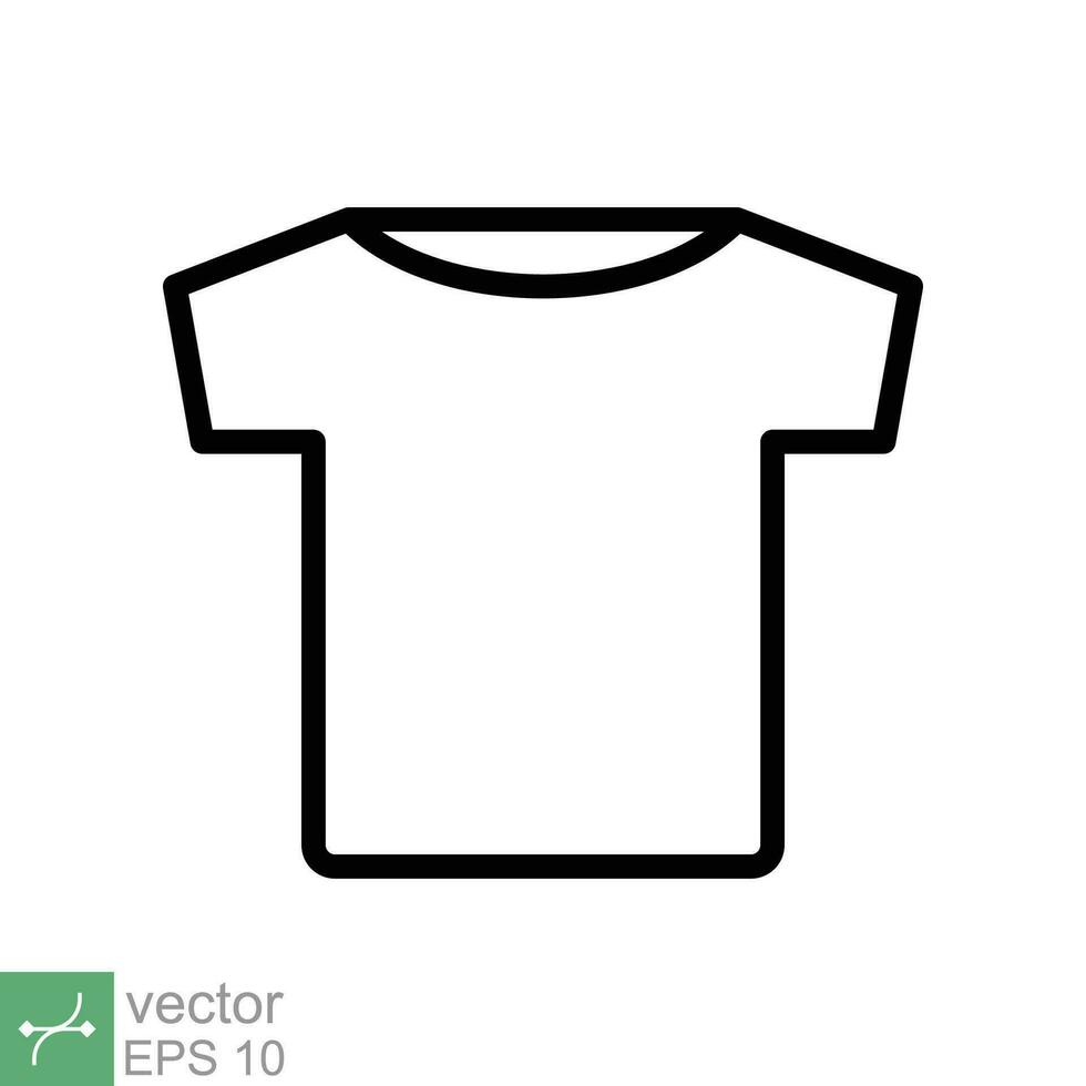 T-shirt icon. Simple outline style. Shirt, tee, sport, clothes, blank, fashion concept. Thin line vector illustration isolated on white background. EPS 10.